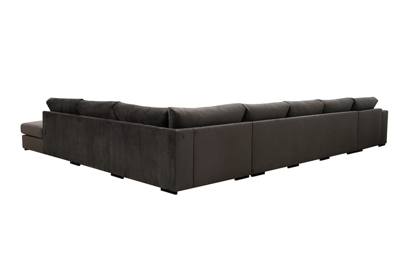 Grande Stor 7-sits U-Soffa med Divan Vänster - Mörkgrå Sammet - Möbler - Soffa - Sammetssoffa