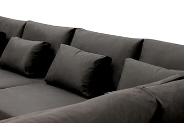 Grande Stor 7-sits U-Soffa med Divan Vänster - Mörkgrå Sammet - Möbler - Soffa - Sammetssoffa