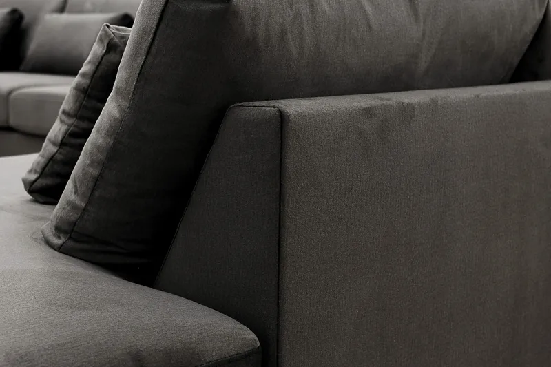 Grande Stor 7-sits U-Soffa med Divan Vänster - Mörkgrå Sammet - Möbler - Soffa - Modulsoffa - Komplett modulsoffa