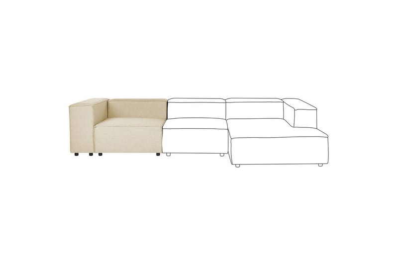 Hörnsektion Aprica Beige, svart, Linne - Beige - Möbler - Soffa - Modulsoffa - Hörnmodul