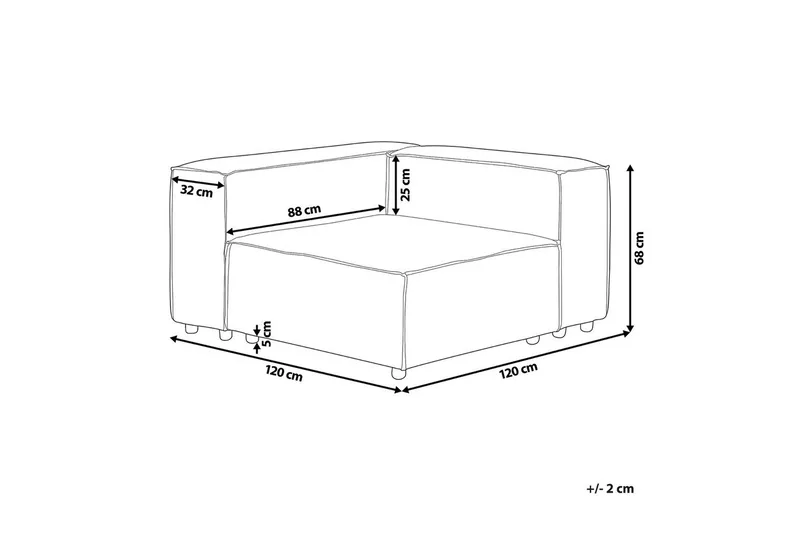Hörnsektion Aprica Beige, svart, Linne - Beige - Möbler - Soffa - Modulsoffa - Hörnmodul