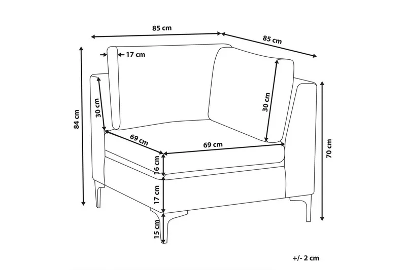 Hörnsektion Evja Blå - Blå - Möbler - Soffa - Modulsoffa - Hörnmodul