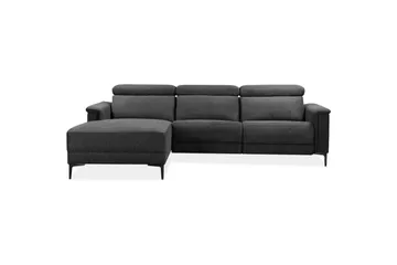 Hörnsoffa 3-sits Lund Antracit, Belfast tyg, Vänster Elektrisk Fåtölj - Antracit, Belfast tyg, Vänster Elektrisk Fåtölj - Möbler - Soffa - Biosoffa & reclinersoffa