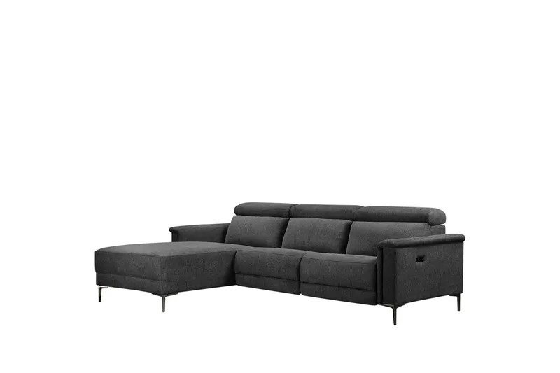 Hörnsoffa 3-sits Lund Antracit, Belfast tyg, Vänster Elektrisk Fåtölj, Antracit, Belfast tyg, Vänster Elektrisk Fåtölj