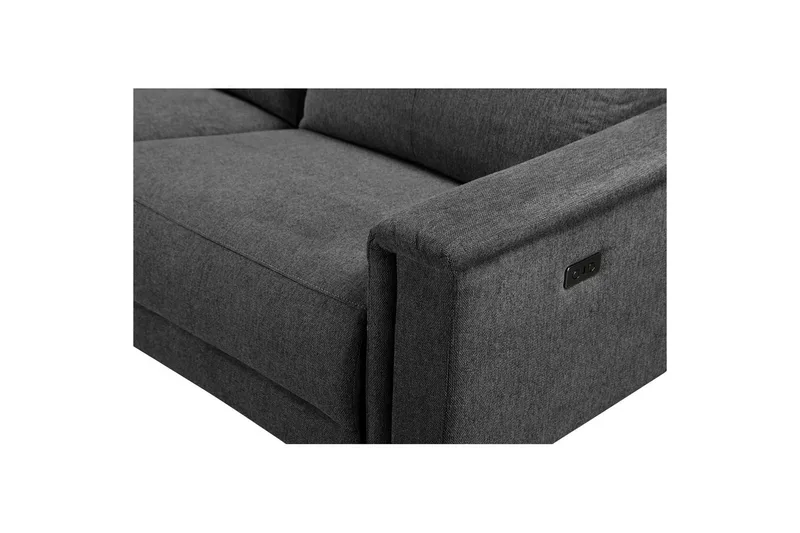 Hörnsoffa 3-sits Lund Antracit, Belfast tyg, Vänster Elektrisk Fåtölj - Antracit, Belfast tyg, Vänster Elektrisk Fåtölj - Möbler - Soffa - Biosoffa & reclinersoffa