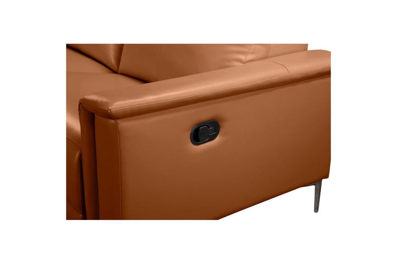 Hörnsoffa 3-sits Lund Cognac, PU, Vänster Manuell Fåtölj - Cognac, PU, Vänster Manuell Fåtölj - Möbler - Soffa - Biosoffa & reclinersoffa