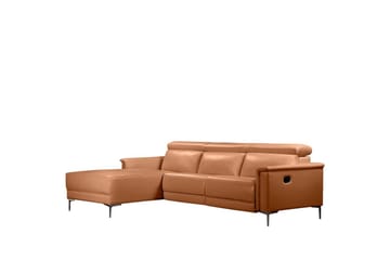 Hörnsoffa 3-sits Lund Cognac, PU, Vänster Manuell Fåtölj - Cognac, PU, Vänster Manuell Fåtölj - Möbler - Soffa - Biosoffa & reclinersoffa