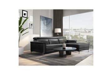 Hörnsoffa 3-sits Lund Grå, Läder/PU, Höger elektrisk vilstol - Grå, Läder/PU, Höger elektrisk vilstol - Möbler - Soffa - Biosoffa & reclinersoffa