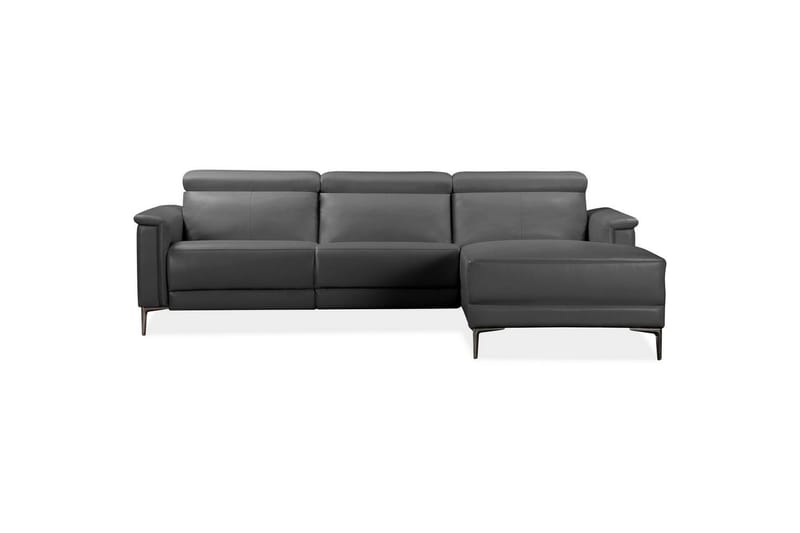 Hörnsoffa 3-sits Lund Grå, Läder/PU, Höger elektrisk vilstol - Grå, Läder/PU, Höger elektrisk vilstol - Möbler - Soffa - Biosoffa & reclinersoffa