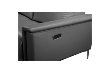 Hörnsoffa 3-sits Lund Grå, Läder/PU, Vänster Elektrisk Fåtölj - Grå, Läder/PU, Vänster Elektrisk Fåtölj - Möbler - Soffa - Biosoffa & reclinersoffa