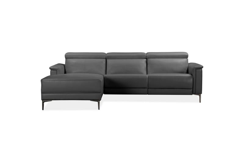 Hörnsoffa 3-sits Lund Grå, Läder/PU, Vänster Elektrisk Fåtölj - Grå, Läder/PU, Vänster Elektrisk Fåtölj - Möbler - Soffa - Biosoffa & reclinersoffa