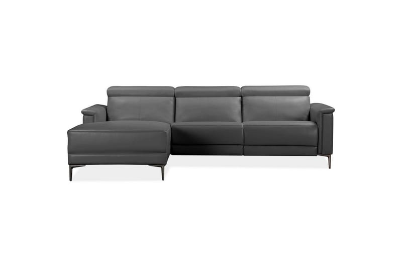 Hörnsoffa 3-sits Lund Grå, PU, Vänster Manuell Fåtölj - Grå, PU, Vänster Manuell Fåtölj - Möbler - Soffa - Biosoffa & reclinersoffa