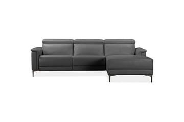 Hörnsoffa 3-sits Lund Grå, PU, Höger manuell vilstol - Grå, PU, Höger manuell vilstol - Möbler - Soffa - Biosoffa & reclinersoffa