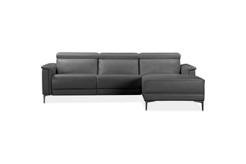 Hörnsoffa 3-sits Lund Grå, PU, Höger manuell vilstol - Grå, PU, Höger manuell vilstol - Möbler - Soffa - Biosoffa & reclinersoffa