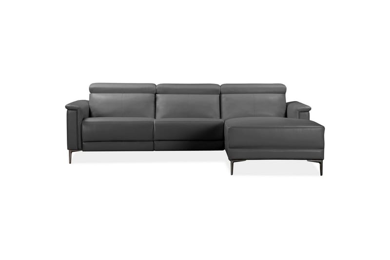Hörnsoffa 3-sits Lund Grå, PU, Höger manuell vilstol - Grå, PU, Höger manuell vilstol - Möbler - Soffa - Biosoffa & reclinersoffa