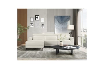 Hörnsoffa 3-sits Lund Kräm, Läder/PU, Vänster Elektrisk Fåtölj - Kräm, Läder/PU, Vänster Elektrisk Fåtölj - Möbler - Soffa - Biosoffa & reclinersoffa