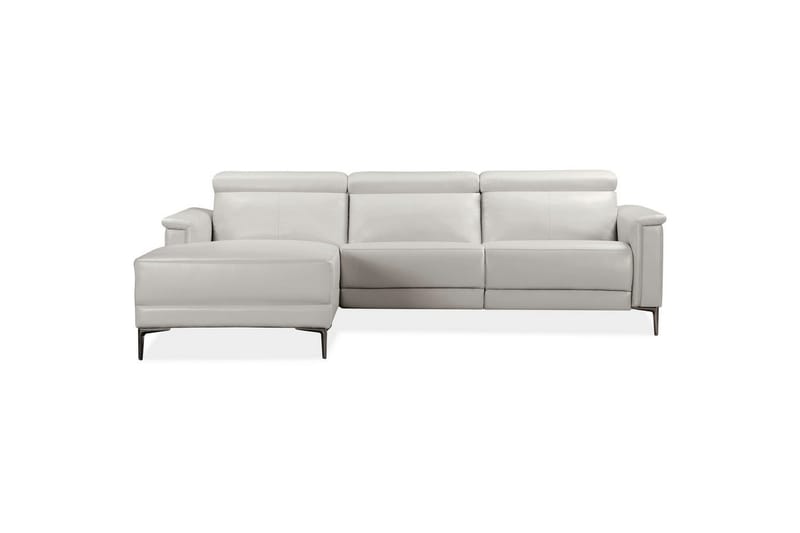 Hörnsoffa 3-sits Lund Kräm, Läder/PU, Vänster Elektrisk Fåtölj - Kräm, Läder/PU, Vänster Elektrisk Fåtölj - Möbler - Soffa - Biosoffa & reclinersoffa