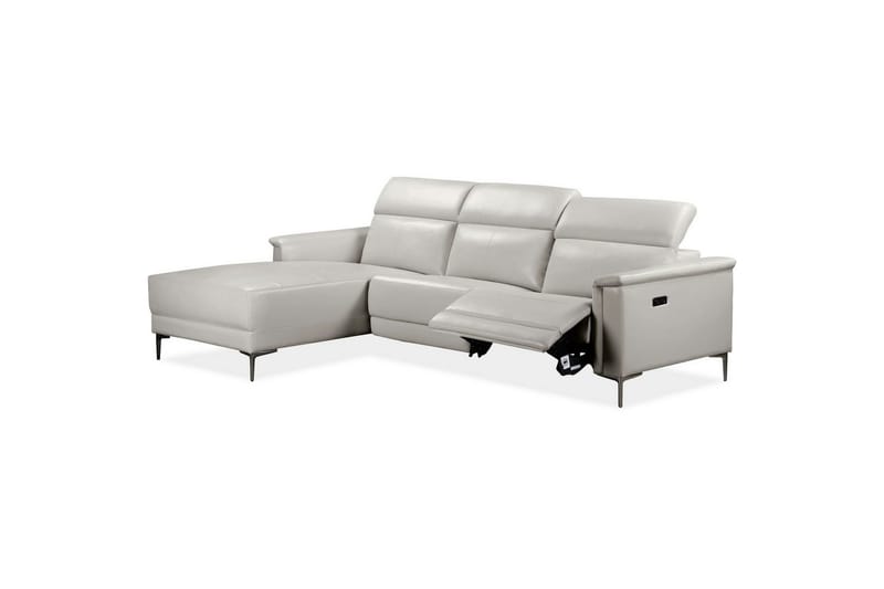 Hörnsoffa 3-sits Lund Kräm, Läder/PU, Vänster Elektrisk Fåtölj - Kräm, Läder/PU, Vänster Elektrisk Fåtölj - Möbler - Soffa - Biosoffa & reclinersoffa