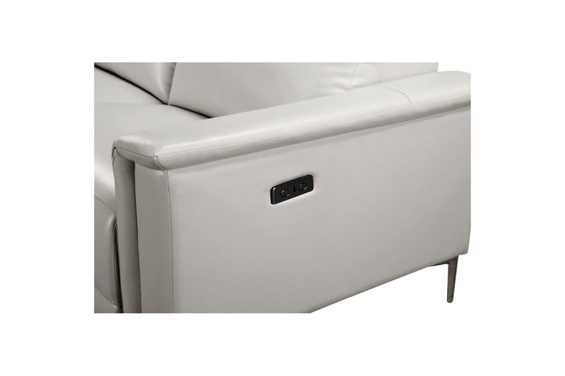 Hörnsoffa 3-sits Lund Kräm, Läder/PU, Vänster Elektrisk Fåtölj - Kräm, Läder/PU, Vänster Elektrisk Fåtölj - Möbler - Soffa - Biosoffa & reclinersoffa