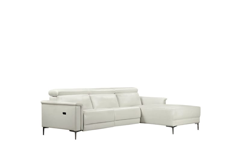 Hörnsoffa 3-sits Lund Kräm, PU, Höger elektrisk vilstol - Kräm, PU, Höger elektrisk vilstol - Möbler - Soffa - Biosoffa & reclinersoffa