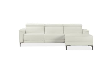 Hörnsoffa 3-sits Lund Kräm, PU, Höger elektrisk vilstol - Kräm, PU, Höger elektrisk vilstol - Möbler - Soffa - Biosoffa & reclinersoffa