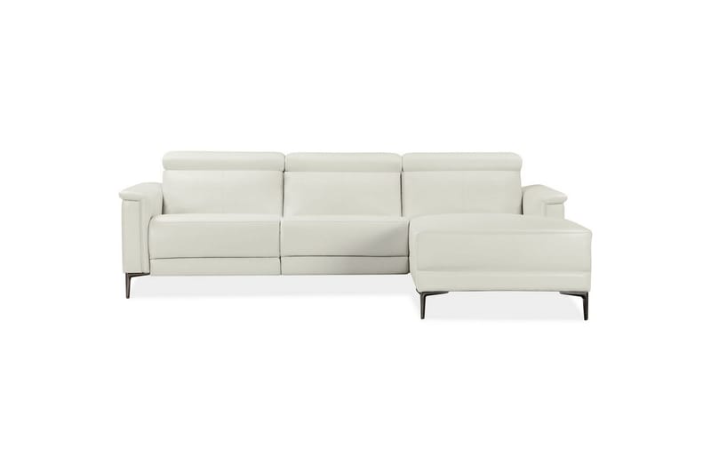 Hörnsoffa 3-sits Lund Kräm, PU, Höger elektrisk vilstol - Kräm, PU, Höger elektrisk vilstol - Möbler - Soffa - Biosoffa & reclinersoffa