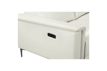 Hörnsoffa 3-sits Lund Kräm, PU, Höger elektrisk vilstol - Kräm, PU, Höger elektrisk vilstol - Möbler - Soffa - Biosoffa & reclinersoffa