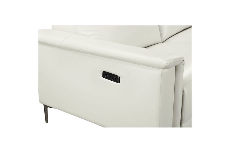 Hörnsoffa 3-sits Lund Kräm, PU, Höger elektrisk vilstol - Kräm, PU, Höger elektrisk vilstol - Möbler - Soffa - Biosoffa & reclinersoffa