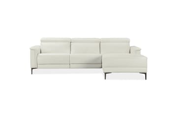 Hörnsoffa 3-sits Lund Kräm, PU, Höger elektrisk vilstol - Kräm, PU, Höger elektrisk vilstol - Möbler - Soffa - Biosoffa & reclinersoffa