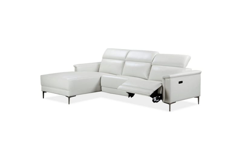 Hörnsoffa 3-sits Lund Kräm, PU, Vänster Elektrisk Fåtölj - Kräm, PU, Vänster Elektrisk Fåtölj - Möbler - Soffa - Biosoffa & reclinersoffa