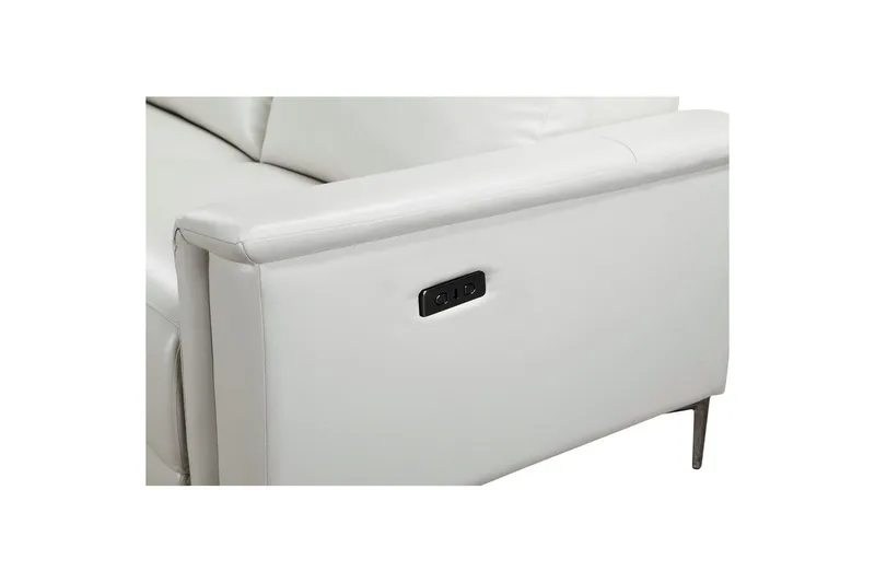 Hörnsoffa 3-sits Lund Kräm, PU, Vänster Elektrisk Fåtölj - Kräm, PU, Vänster Elektrisk Fåtölj - Möbler - Soffa - Biosoffa & reclinersoffa