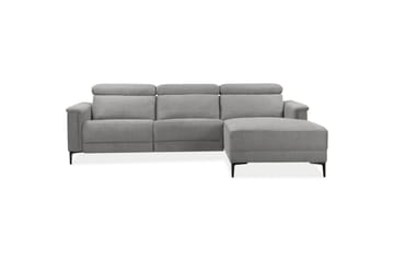 Hörnsoffa 3-sits Lund Ljusgrå, Belfast tyg, Höger elektrisk vilstol - Ljusgrå, Belfast tyg, Höger elektrisk vilstol - Möbler - Soffa - Biosoffa & reclinersoffa