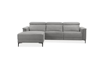 Hörnsoffa 3-sits Lund Ljusgrå, Belfast tyg, Vänster Elektrisk Fåtölj - Ljusgrå, Belfast tyg, Vänster Elektrisk Fåtölj - Möbler - Soffa - Biosoffa & reclinersoffa