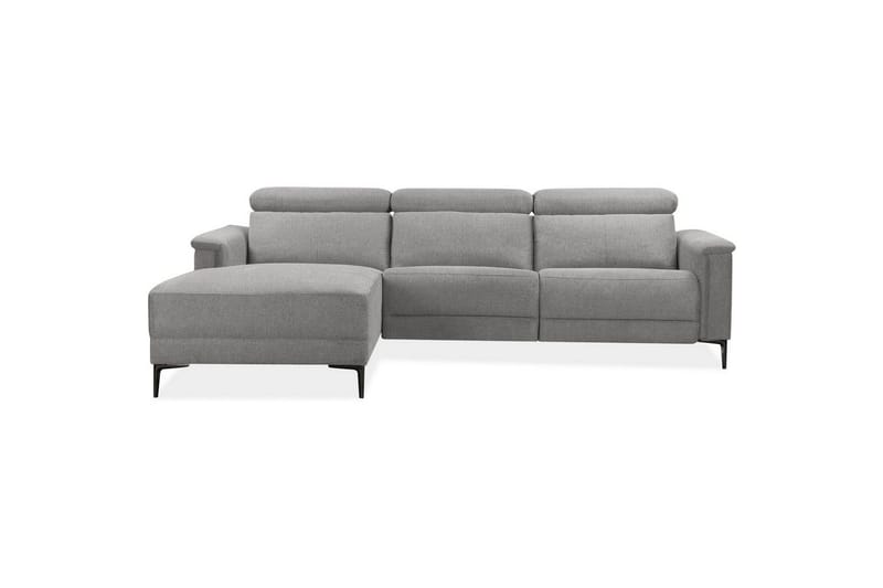Hörnsoffa 3-sits Lund Ljusgrå, Belfast tyg, Vänster Elektrisk Fåtölj - Ljusgrå, Belfast tyg, Vänster Elektrisk Fåtölj - Möbler - Soffa - Biosoffa & reclinersoffa