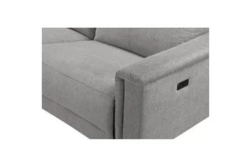 Hörnsoffa 3-sits Lund Ljusgrå, Belfast tyg, Vänster Elektrisk Fåtölj - Ljusgrå, Belfast tyg, Vänster Elektrisk Fåtölj - Möbler - Soffa - Biosoffa & reclinersoffa