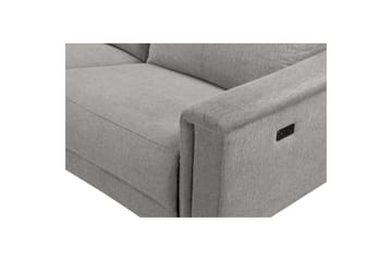 Hörnsoffa 3-sits Lund Ljusgrå, Belfast tyg, Vänster Elektrisk Fåtölj - Ljusgrå, Belfast tyg, Vänster Elektrisk Fåtölj - Möbler - Soffa - Biosoffa & reclinersoffa