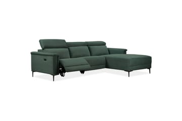 Hörnsoffa 3-sits Lund Mörkgrön, Belfast tyg, Höger elektrisk vilstol - Mörkgrön, Belfast tyg, Höger elektrisk vilstol - Möbler - Soffa - Biosoffa & reclinersoffa