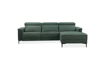 Hörnsoffa 3-sits Lund Mörkgrön, Belfast tyg, Höger manuell vilstol - Mörkgrön, Belfast tyg, Höger manuell vilstol - Möbler - Soffa - Biosoffa & reclinersoffa