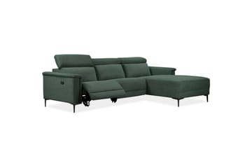Hörnsoffa 3-sits Lund Mörkgrön, Belfast tyg, Höger manuell vilstol - Mörkgrön, Belfast tyg, Höger manuell vilstol - Möbler - Soffa - Biosoffa & reclinersoffa