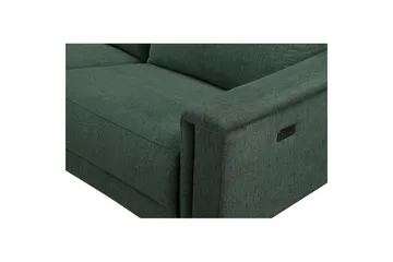 Hörnsoffa 3-sits Lund Mörkgrön, Belfast tyg, Vänster Elektrisk Fåtölj - Mörkgrön, Belfast tyg, Vänster Elektrisk Fåtölj - Möbler - Soffa - Biosoffa & reclinersoffa