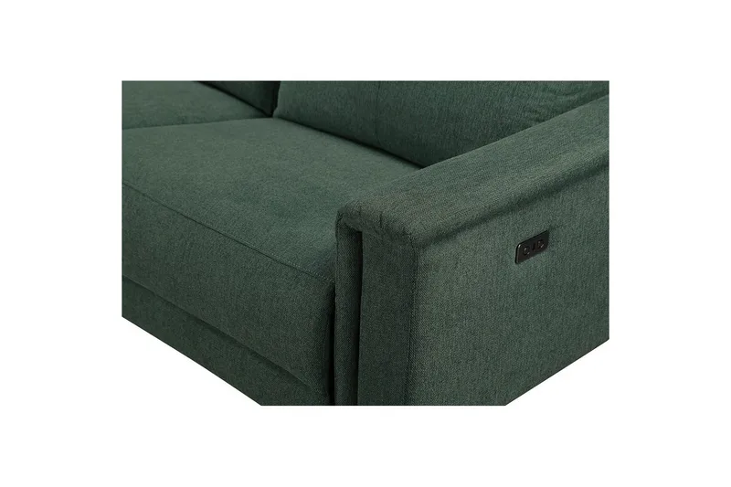Hörnsoffa 3-sits Lund Mörkgrön, Belfast tyg, Vänster Elektrisk Fåtölj - Mörkgrön, Belfast tyg, Vänster Elektrisk Fåtölj - Möbler - Soffa - Biosoffa & reclinersoffa