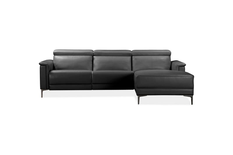Hörnsoffa 3-sits Lund Svart, Läder/PU, Höger elektrisk vilstol - Svart, Läder/PU, Höger elektrisk vilstol - Möbler - Soffa - Biosoffa & reclinersoffa