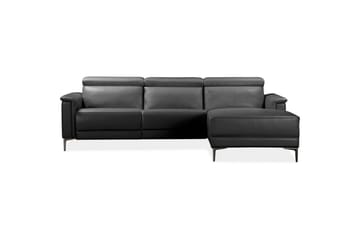 Hörnsoffa 3-sits Lund Svart, Läder/PU, Höger elektrisk vilstol - Svart, Läder/PU, Höger elektrisk vilstol - Möbler - Soffa - Biosoffa & reclinersoffa