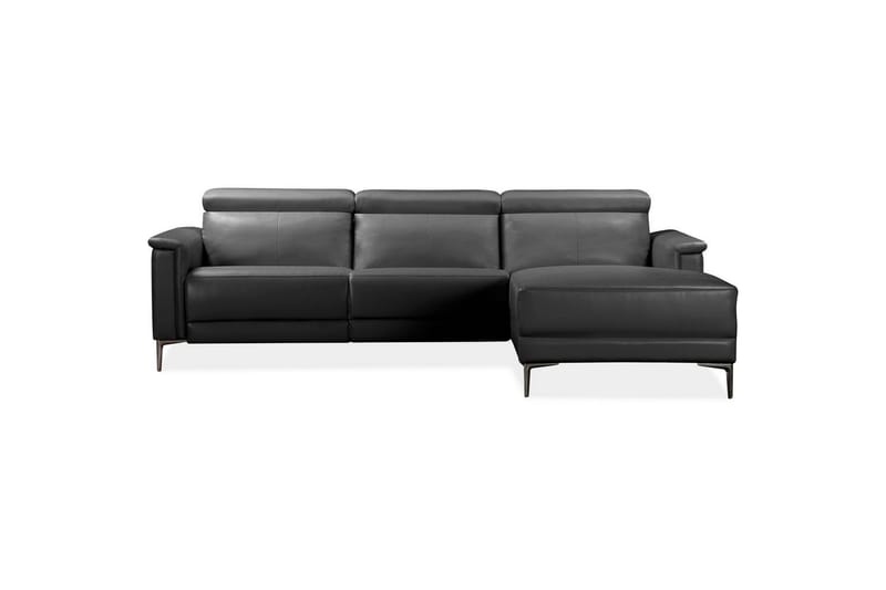 Hörnsoffa 3-sits Lund Svart, Läder/PU, Höger elektrisk vilstol - Svart, Läder/PU, Höger elektrisk vilstol - Möbler - Soffa - Biosoffa & reclinersoffa