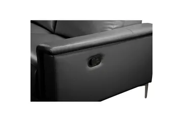 Hörnsoffa 3-sits Lund Svart, Läder/PU, Vänster Manuell Fåtölj - Svart, Läder/PU, Vänster Manuell Fåtölj - Möbler - Soffa - Biosoffa & reclinersoffa