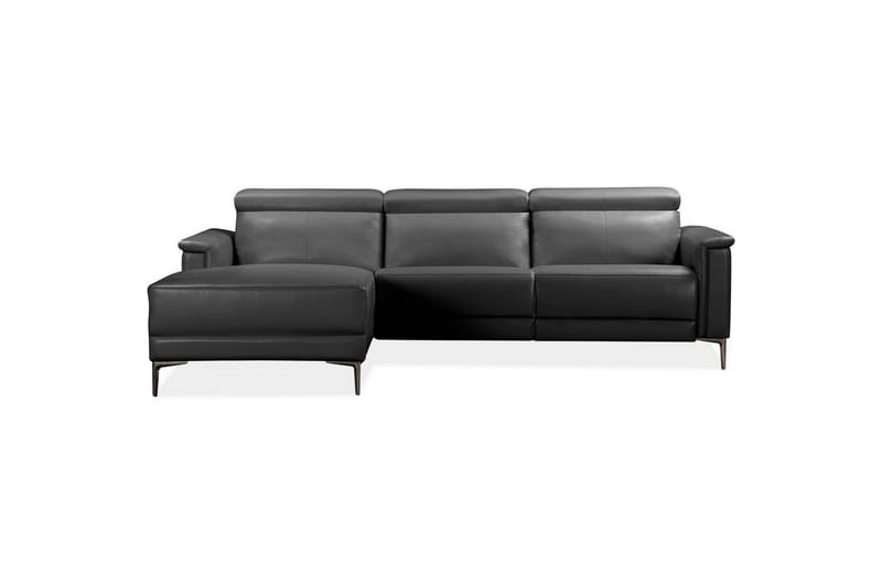 Hörnsoffa 3-sits Lund Svart, Läder/PU, Vänster Manuell Fåtölj - Svart, Läder/PU, Vänster Manuell Fåtölj - Möbler - Soffa - Biosoffa & reclinersoffa