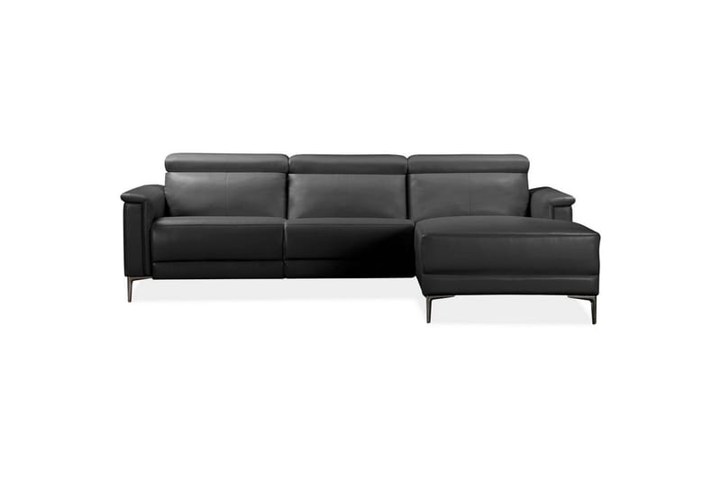 Hörnsoffa 3-sits Lund Svart, PU, Höger elektrisk vilstol - Svart, PU, Höger elektrisk vilstol - Möbler - Soffa - Biosoffa & reclinersoffa