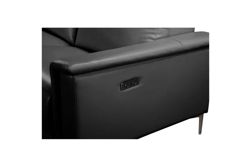 Hörnsoffa 3-sits Lund Svart, PU, Vänster Elektrisk Fåtölj - Svart, PU, Vänster Elektrisk Fåtölj - Möbler - Soffa - Biosoffa & reclinersoffa