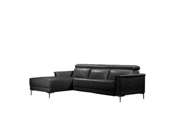 Hörnsoffa 3-sits Lund Svart, PU, Vänster Elektrisk Fåtölj - Svart, PU, Vänster Elektrisk Fåtölj - Möbler - Soffa - Biosoffa & reclinersoffa