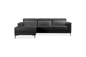 Hörnsoffa 3-sits Lund Svart, PU, Vänster Manuell Fåtölj - Svart, PU, Vänster Manuell Fåtölj - Möbler - Soffa - Biosoffa & reclinersoffa
